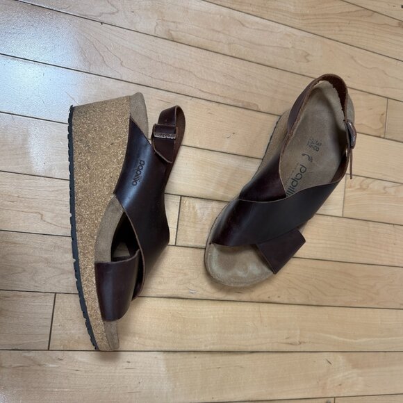 Birkenstock Papillio sandals Samira wedge Brown Size 38 - Picture 2 of 10